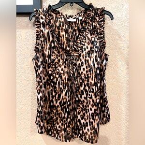 Leopard print sleeveless top